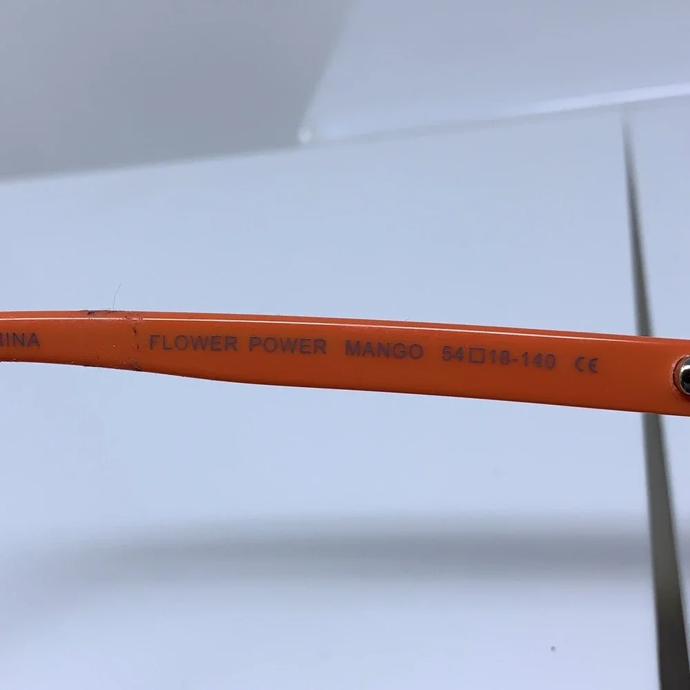 Elton John Unisex Mango Orange Flowerpower Sunglasses New